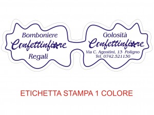 Etichette adesive per bomboniere e confetterie (mm 67x23)  (cod.38H)
